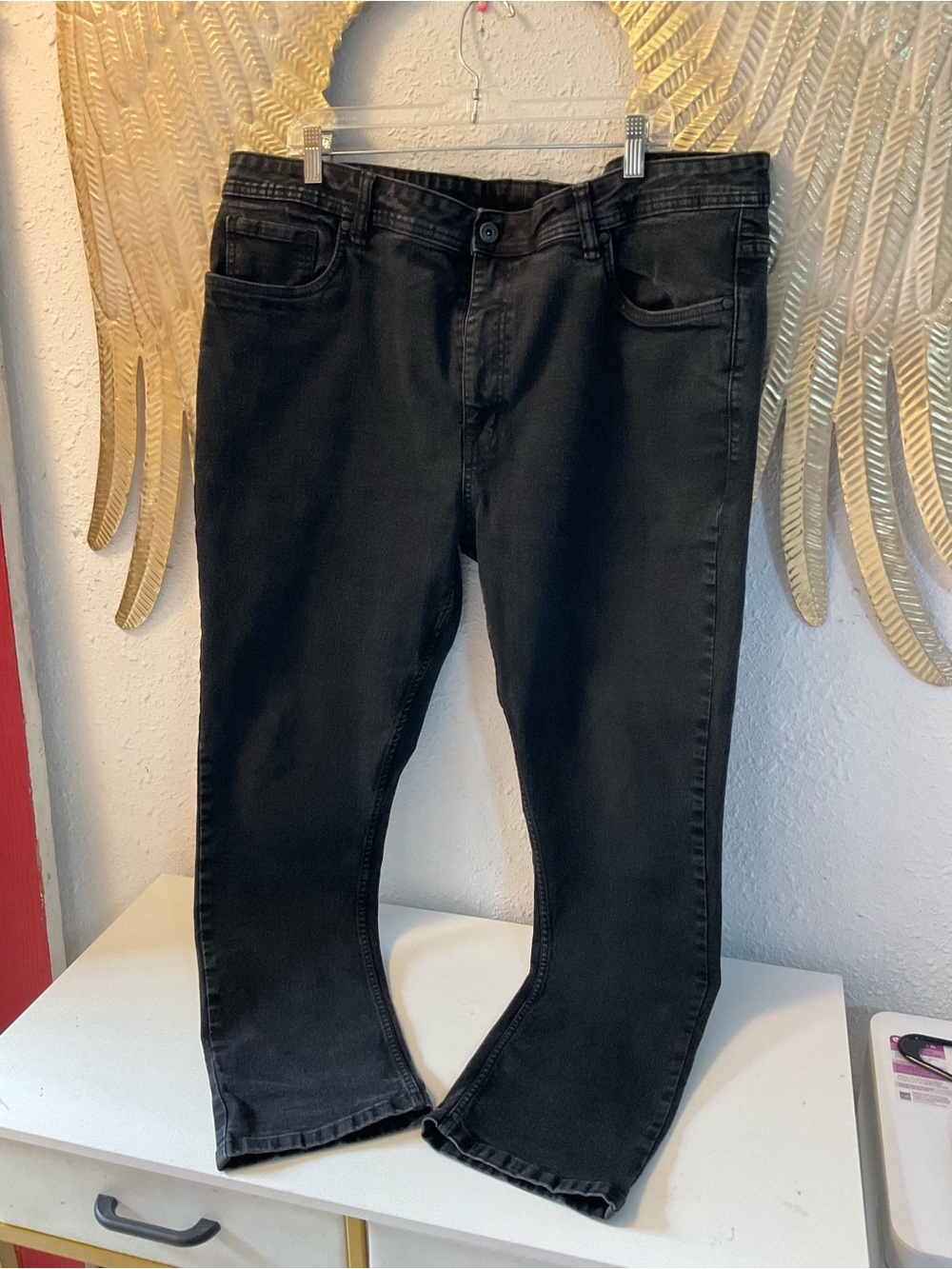 The Perfect Jean NYC Mens Black 44x30 Slim Stretch Fade Denim‎